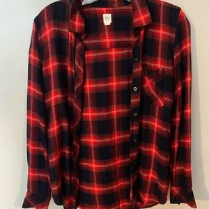 red and navy blue flannel